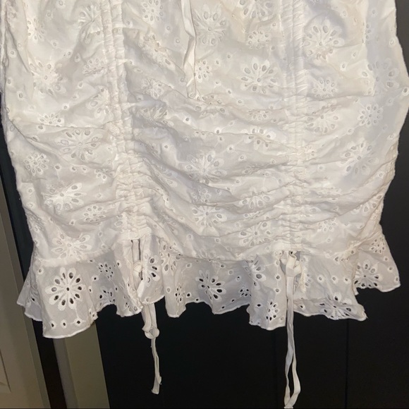 Rapunzel Lace White Eyelet Embroidery Mini Dress - Picture 7 of 8